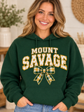 Mount Savage Gingham Bow Forest Green Hoodie