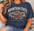 Mountain State West Virginia cardinal navy heather T-shirt