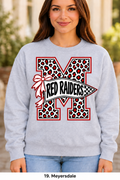Meyersdale Cheetah Pennant Bow Sport Gray Crewneck