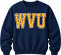 Navy WVU polka dot crewneck