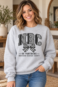 Northern Bedford County NBC Patchwork Bow Ash Gray Crewneck