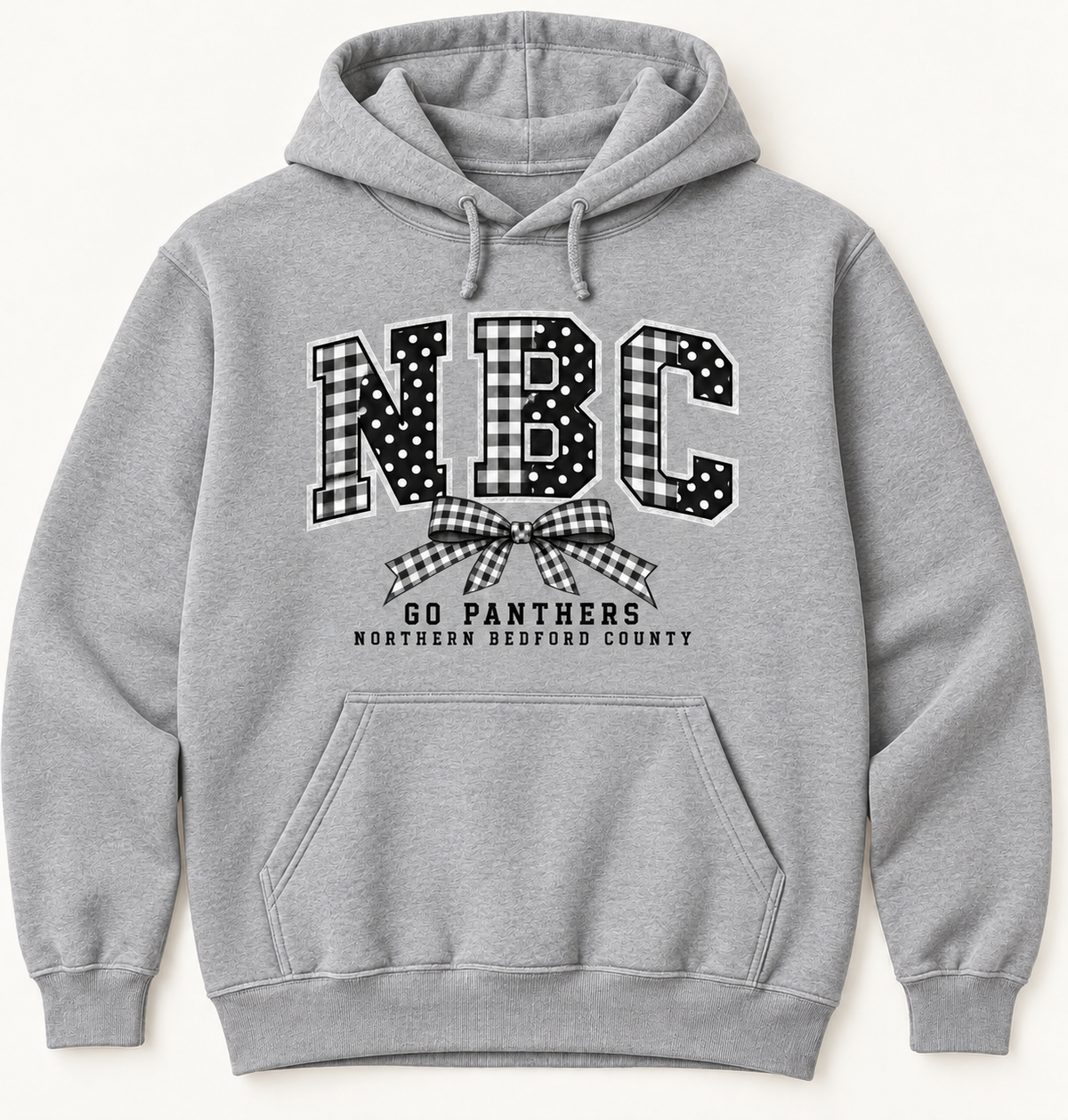 Northern Bedford County NBC Patchwork Bow Ash Gray Hoodie