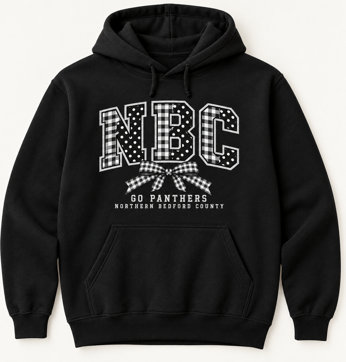 Northern Bedford County NBC Patchwork Bow Black Hoodie