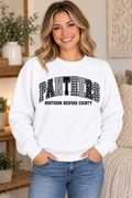 Northern Bedford County Panthers Patchwork White Crewneck