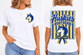 Northern Huskies Front and Back White T Shirt front and back on model
