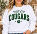 North Star Cougars Polka Dot White Crewneck