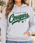 North Star Cougars Script Ash Gray Hoodie