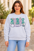 Nurse Teal Daisy sport gray crewneck