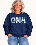 OMA Navy Patchwork Crewneck