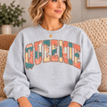 QUEENIE Ash Floral Patchwork Crewneck