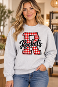 Ash Rockwood Rockets Gingham R Crewneck mockup