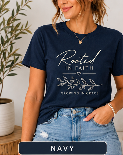 Rooted botanical navy T-shirt