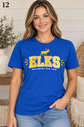 Salisbury-Elk Lick Elks design 12: Retro Patterned Elks on Royal Blue