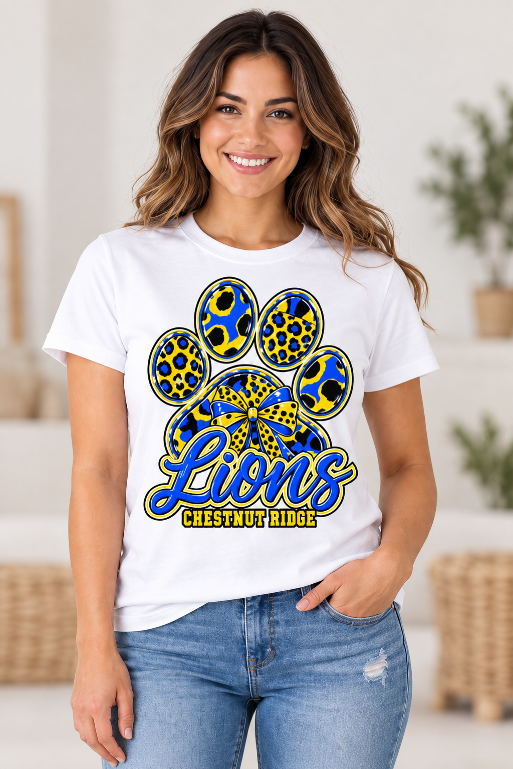 Chestnut Ridge Lions T-Shirt female model mockup