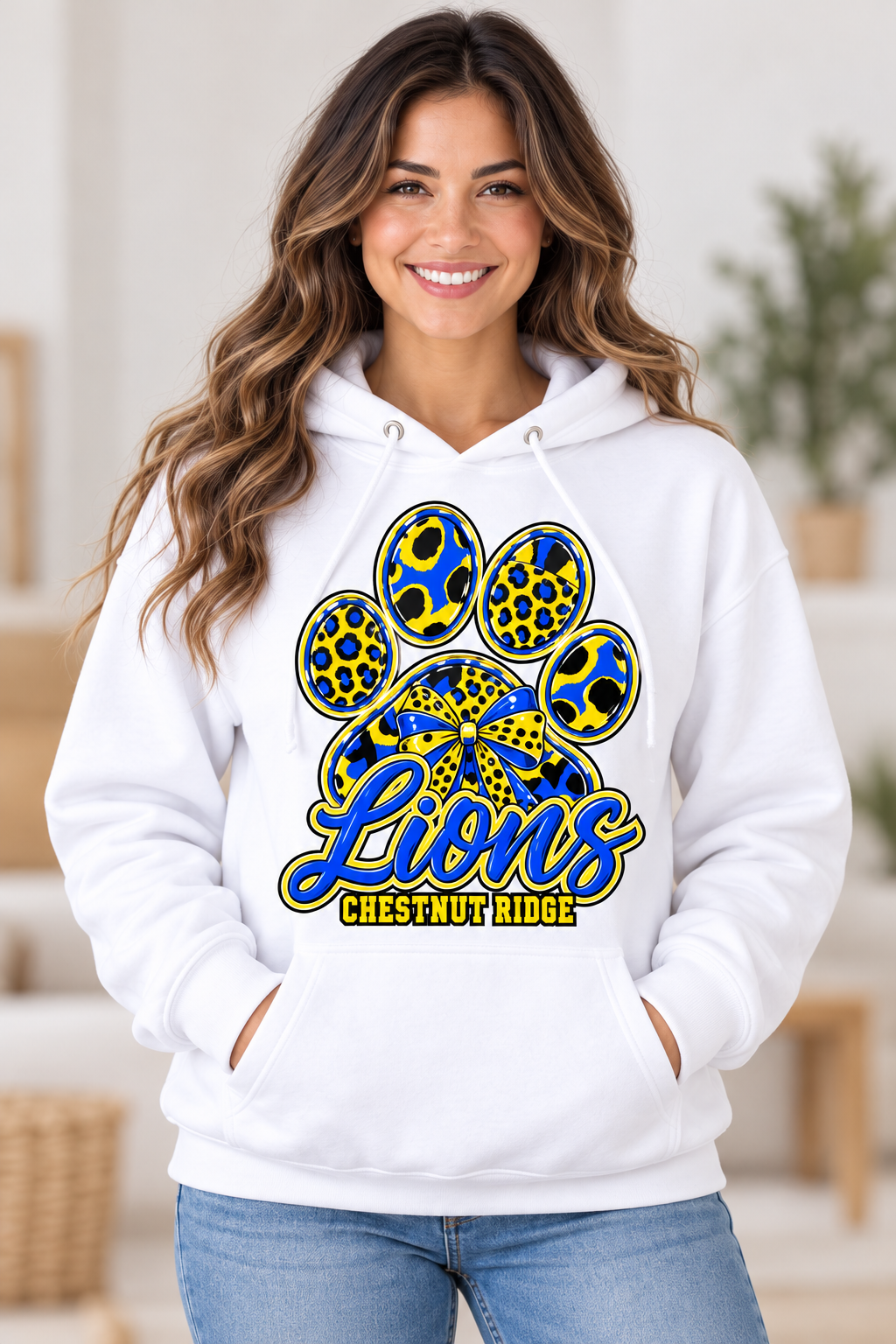 Chestnut Ridge Lions Hoodie female model mockup