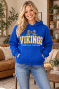 Shanksville-Stonycreek Vikings Gingham Bow Hoodie in Royal Blue