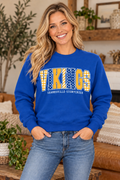 Shanksville-Stonycreek Vikings Mixed Pattern Crewneck in Royal Blue