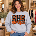 Somerset Eagles SHS Dimensional Go Eagles Crewneck – Sport Gray girl mockup