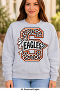 Somerset Eagles Cheetah Pennant Bow Sport Gray Crewneck