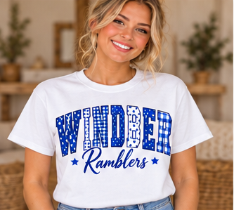 Windber Ramblers Patterned Letters White T-Shirt