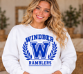 Windber Ramblers Varsity Laurel White Crewneck