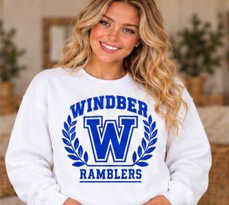 Windber Ramblers Varsity Laurel White Crewneck