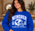 Windber Ramblers Football Helmet Royal Blue Crewneck