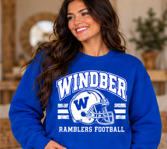 Windber Ramblers Football Helmet Royal Blue Crewneck