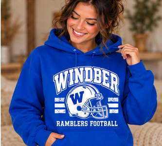 Windber Ramblers Football Helmet Royal Blue Hoodie