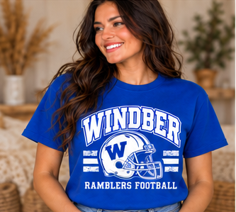 Windber Ramblers Football Helmet Royal Blue T-Shirt