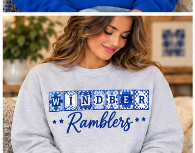 Windber Ramblers Quilt Patchwork Ash Gray Crewneck