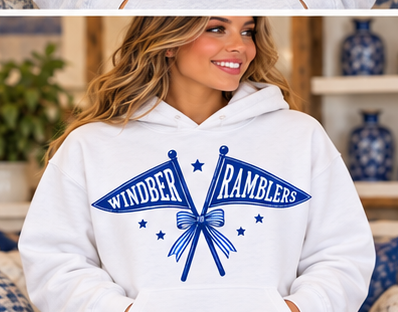 Windber Ramblers Vintage Pennants White Hoodie